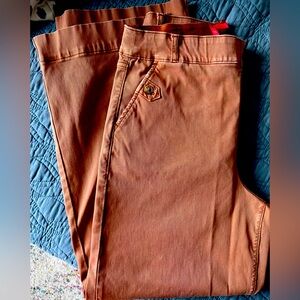 Spanx high waist wide leg stretch twill.  Light rust color